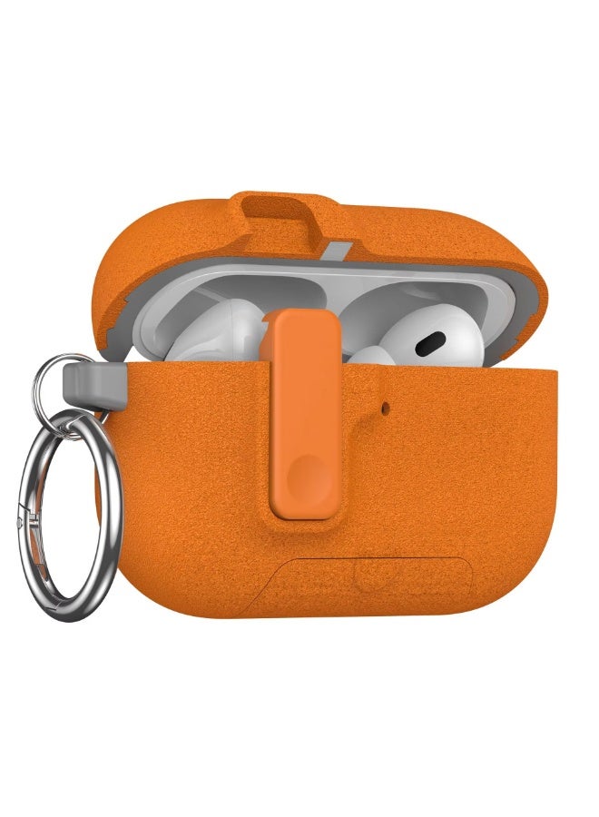 أكاليكس جراب حماية متين وصلب مزود بقفل أمان لسماعات AirPods Pro 3 من الجيل الثالث من Apple - برتقالي - Image 1